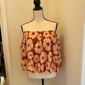 NWT Ava Sky Floral Off-Shoulder Blouse, XS